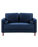 Lillith Modern Loveseat With Upholstered Fabric and Wooden Frame