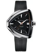 Hamilton Men's Swiss Automatic Ventura Elvis80 Black Rubber Strap Watch 44.6mm