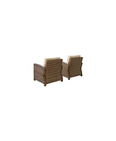 Bradenton 2 Piece Outdoor Wicker Seating Set With Cushions - 2 Arm Chairs