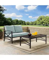 Kaplan 2 Piece Outdoor Seating Set With Cushion - Loveseat, Coffee Table