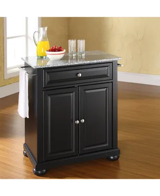 Alexandria Solid Granite Top Portable Kitchen Island