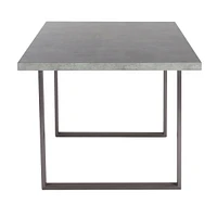 Fenton Contemporary Dining table: With Cement Gray Top