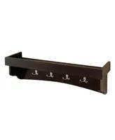 Shaker Cottage Coat Hooks with Tray Shelf