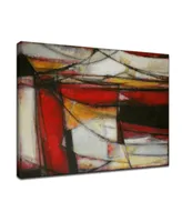 Ready2HangArt, 'Excited' Red Abstract Canvas Wall Art