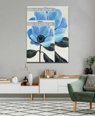 Ready2hangart Elegant Poppy Iii Blue Floral Canvas Wall Art Collection