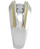 Men's Diamond Two-Tone Ring (1/5 ct. t.w.) in Sterling Silver & 14k Gold-Plate