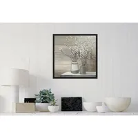 Amanti Art Pussi Willow Still Life Gray Pots by Julia Purinton Canvas Framed Art