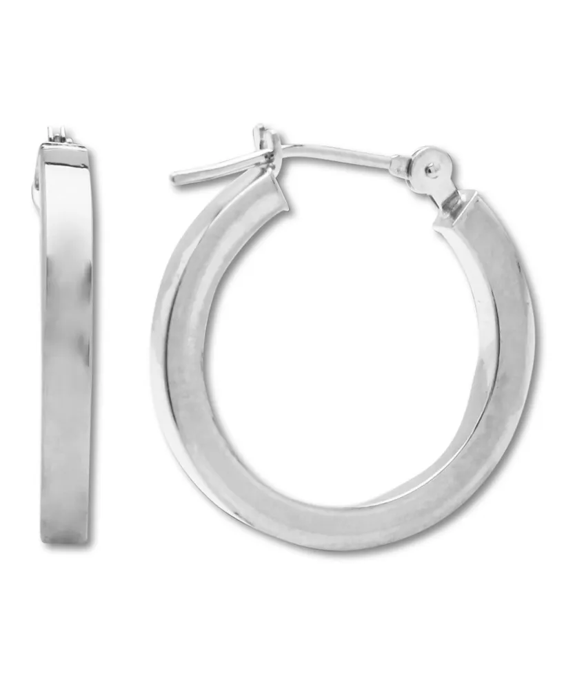 Polished Hoop Earrings in 14k White Gold (17mm)