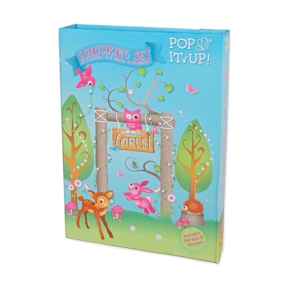 Fun2Give Pop It Up Enchanted Forest Combo Set Play Box With Play Mat And Coloring Set