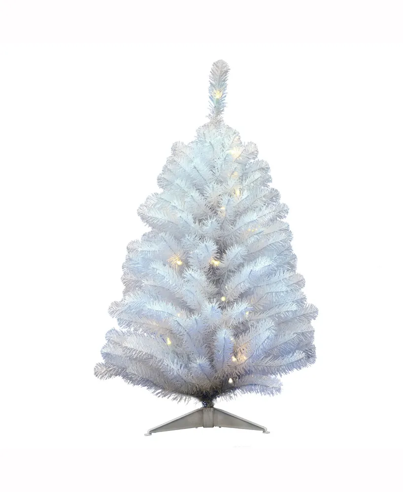 Vickerman 3 ft Crystal White Spruce Artificial Christmas Tree With 50 Warm White Led Lights