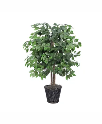Vickerman 4' Artificial Ficus Bush, Made With Real Tag Alder Trunks