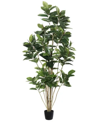Vickerman 7' Potted Artificial Rubber Tree