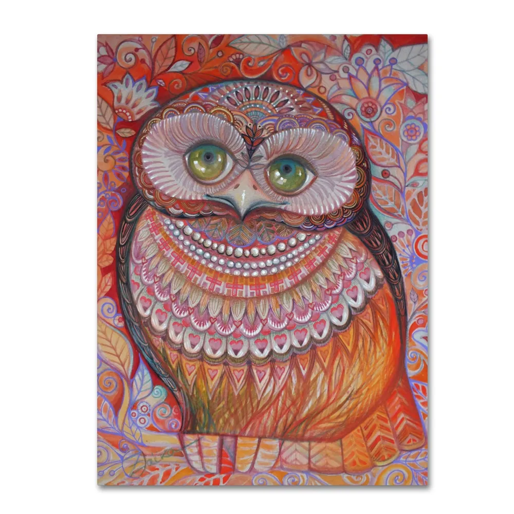 Oxana Ziaka 'Gold Honew Owl' Canvas Art - 19" x 14" x 2"