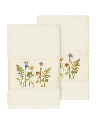 Linum Home Serenity 2-Pc. Embellished Hand Towel Set