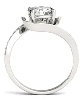 Moissanite Round Swirl Engagement Ring (1-3/4 ct. t.w. Diamond Equivalent) 14k White Gold