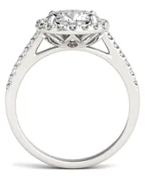 Moissanite Round Halo Ring (2-1/3 ct. tw. Diamond Equivalent) 14k White Gold