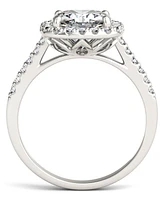 Moissanite Cushion Halo Ring (2-7/8 ct. tw. Diamond Equivalent) 14k White Gold