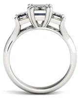 Moissanite Emerald Three Stone Ring (2-9/10 ct. tw.) 14k White Gold