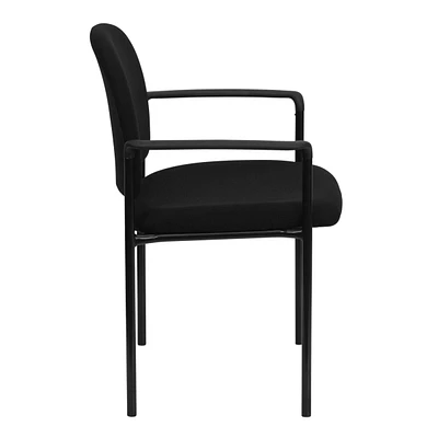 Comfort Fabric Stackable Steel Side Reception Chair With Arms