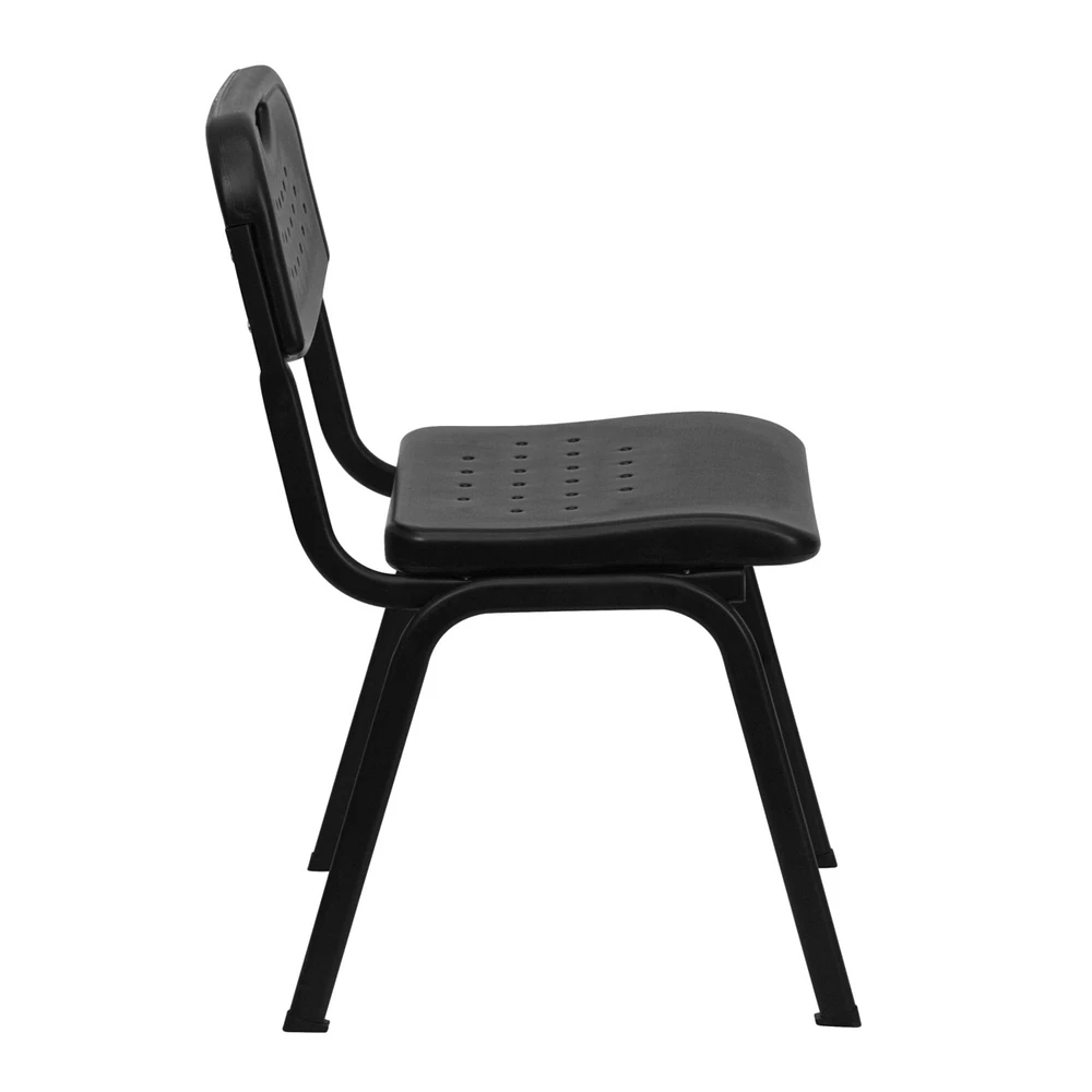 Hercules Series 880 Lb. Capacity Black Plastic Stack Chair With Black Frame