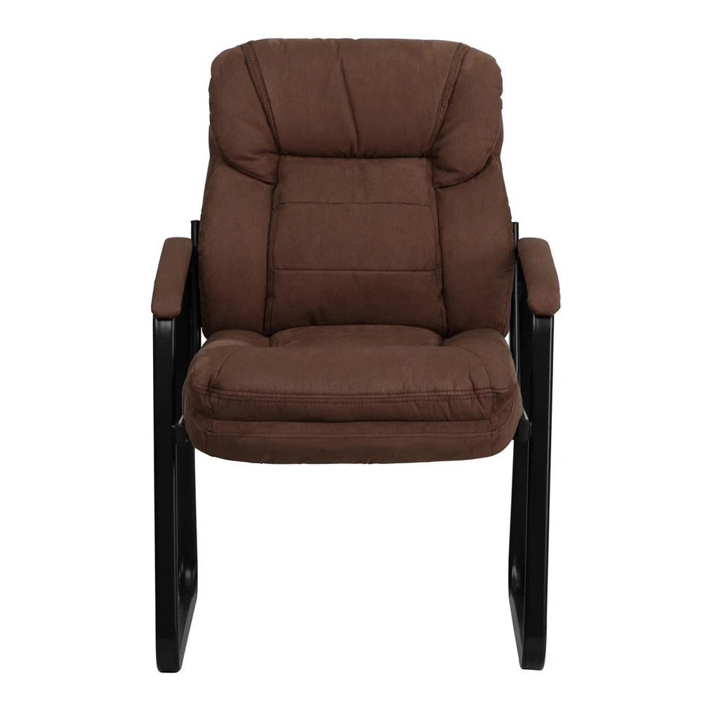 Microfiber Executive Side Reception Chair With Sled Base