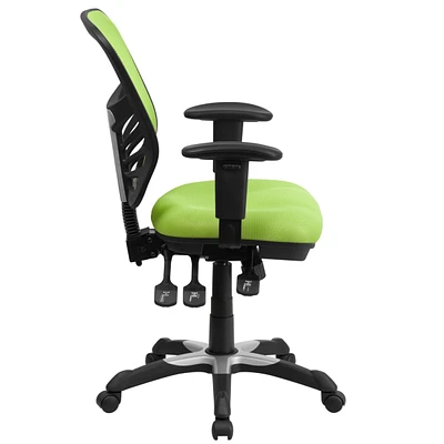 Mid-Back Mesh Multifunction Executive Swivel Chair With Adjustable Arms