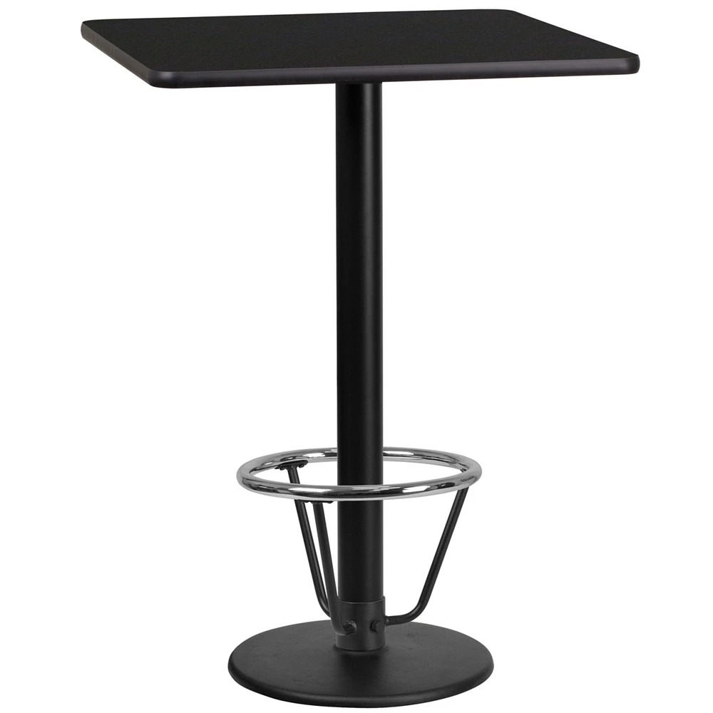 24'' Square Black Laminate Table