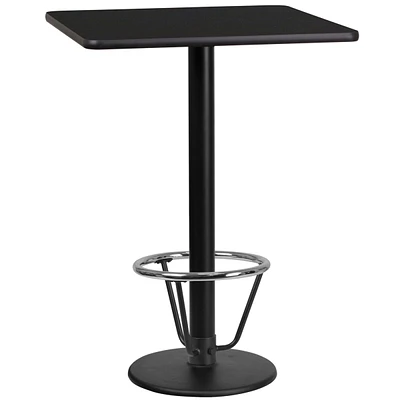 24'' Square Black Laminate Table