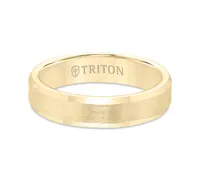 Triton Bevel Edge Comfort Fit Band Yellow Tungsten Carbide