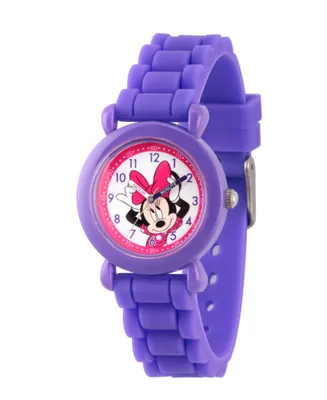 Disney Minnie Mouse Girls' Purple Plastic Time Teacher Watch