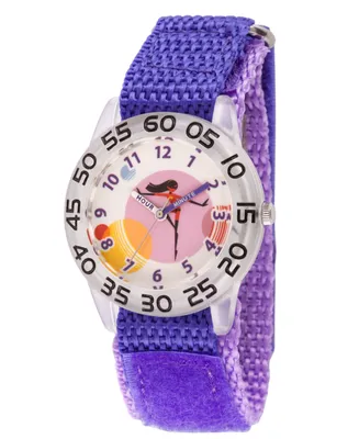 Disney The Incredibles 2 Violet Parr Girls' Clear Plastic Time Teacher Watch