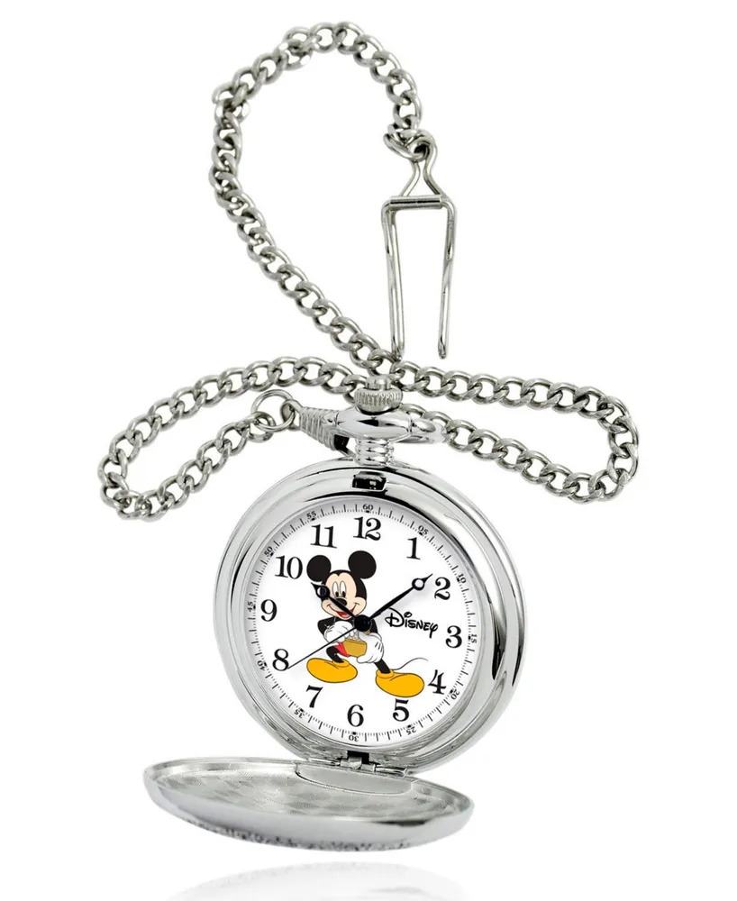 Disney Mickey Mouse Men's Silver Alloy Pocket Watch