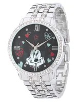 Disney Minnie Mouse Silver Alloy Watch With Glitz