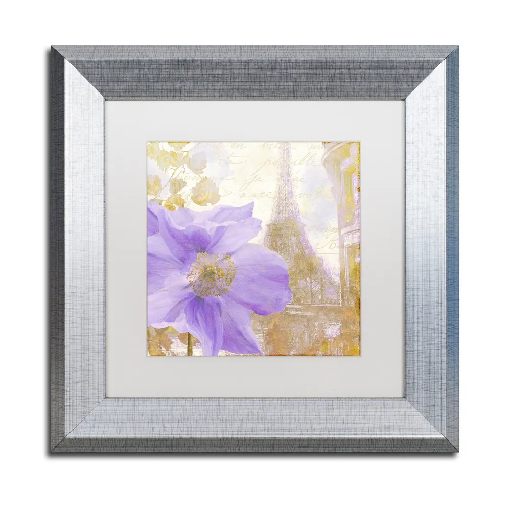 Color Bakery 'Purple Paris Ii' Matted Framed Art, 11" x 11"