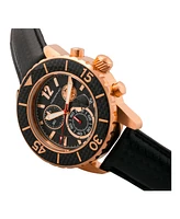 Morphic M51 Series, Rose Gold Case, Black Leather Chronograph Band Watch w/Date