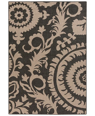 Closeout! Livabliss Alfresco Alf-9615 Black 2'3" x 4'6" Area Rug, Indoor/Outdoor
