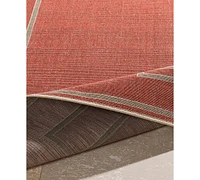Livabliss Alfresco Alf-9631 Rust 7'3" Round Area Rug, Indoor/Outdoor