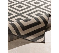 Livabliss Alfresco Alf-9639 Black 2'3" x 11'9" Runner Area Rug, Indoor/Outdoor
