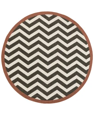 Closeout! Livabliss Alfresco Alf-9646 Black 5'3" Round Area Rug, Indoor/Outdoor