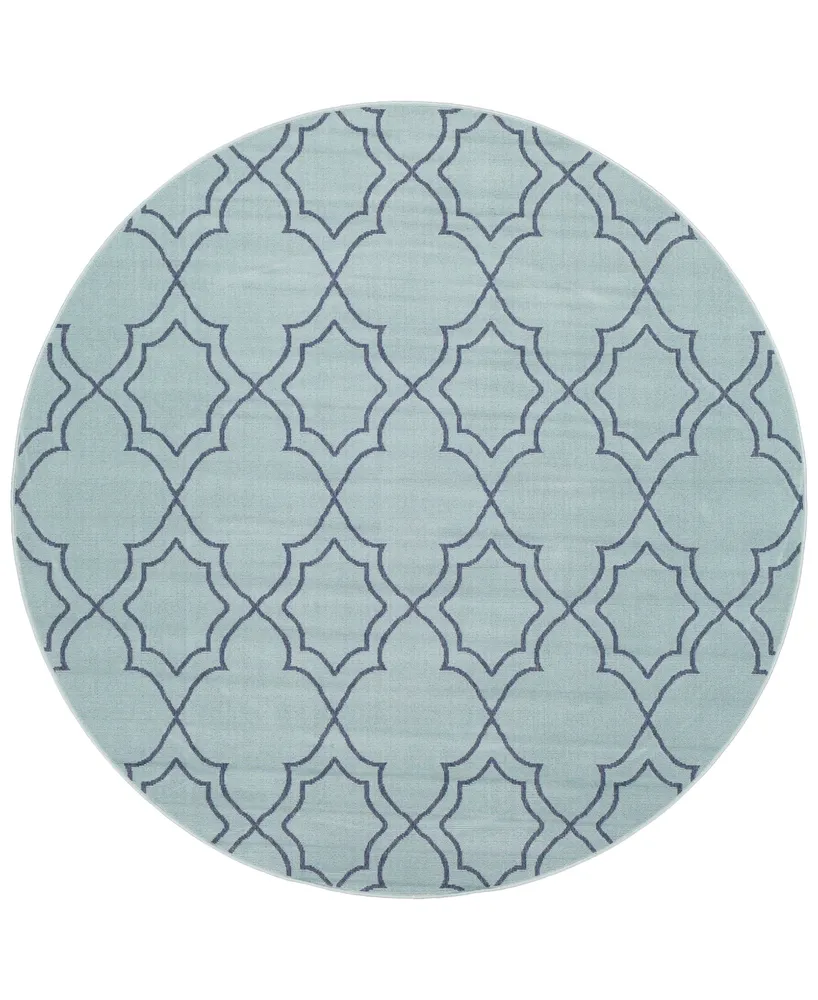 Closeout! Surya Alfresco Alf-9652 Aqua 8'9" Round Area Rug, Indoor/Outdoor