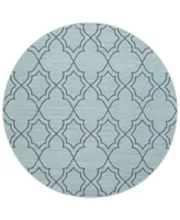 Closeout! Surya Alfresco Alf-9652 Aqua 8'9" Round Area Rug, Indoor/Outdoor