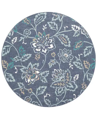 Livabliss Alfresco Alf-9673 Charcoal 5'3" Round Area Rug, Indoor/Outdoor