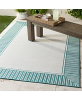 Livabliss Alfresco Alf-9680 Teal 2'3" x 4'6" Area Rug, Indoor/Outdoor