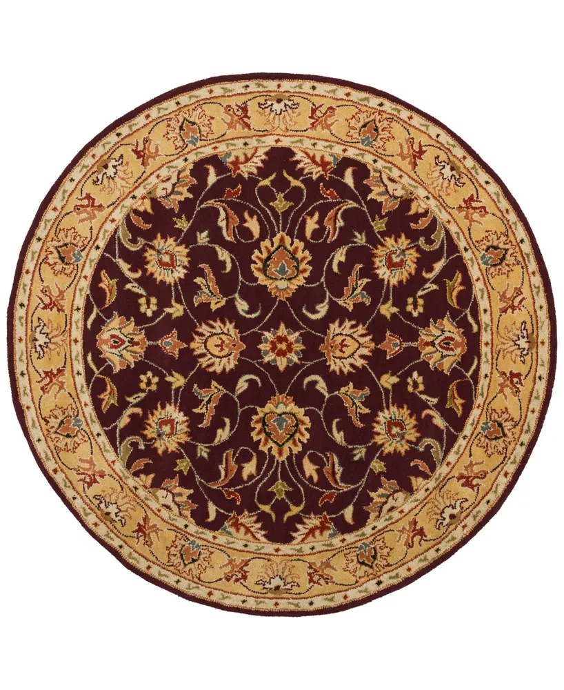 Livabliss Caesar Cae-1024 Burgundy 6' Round Area Rug