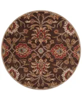 Livabliss Caesar Cae-1051 Dark Brown 4' Round Area Rug