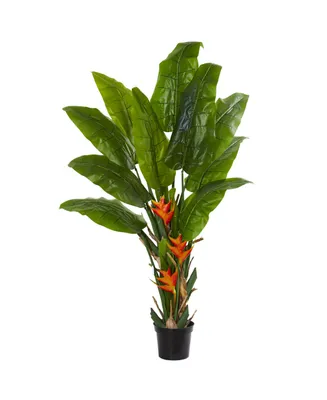 Nearly Natural Flowering Travelers Palm Artificial Tree