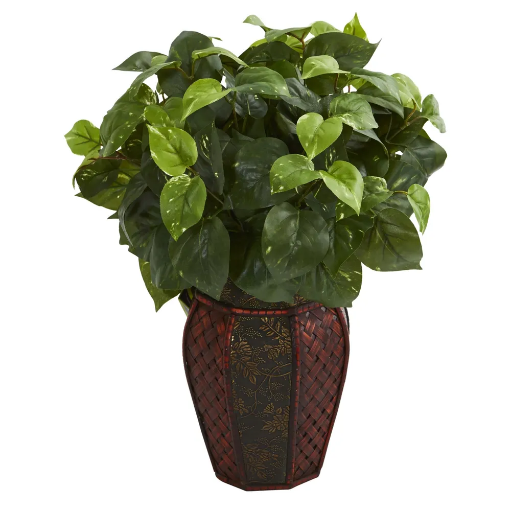 Nearly Natural Pothos Artificial Plant in Decorative Planter