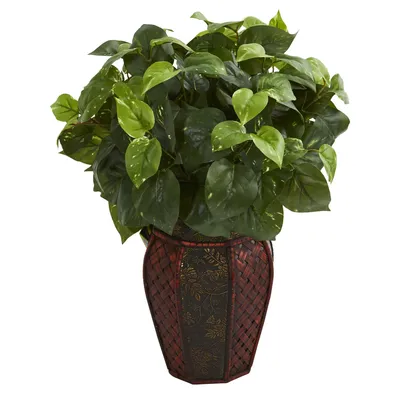 Nearly Natural Pothos Artificial Plant in Decorative Planter