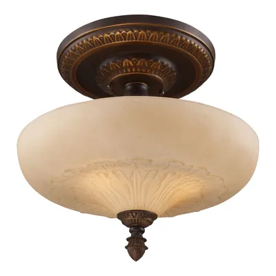 Restoration 3-Light Semi-Flush in Antique Golden Bronze