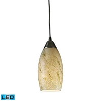 Galaxy 1-Light Pendant in Brown and Satin Nickel Finish